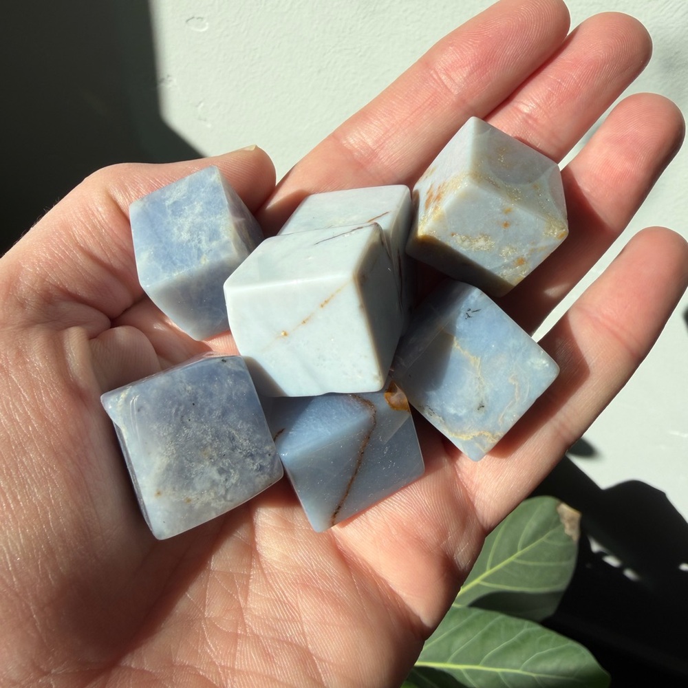 Blue agate cubes